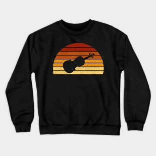 Vintage Sunset Violin Gift For Violinists Crewneck Sweatshirt